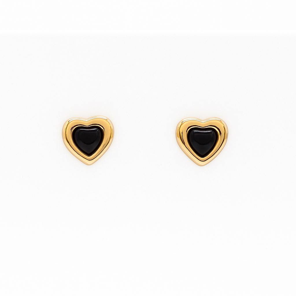 ORECCHINI CUORE NERO
