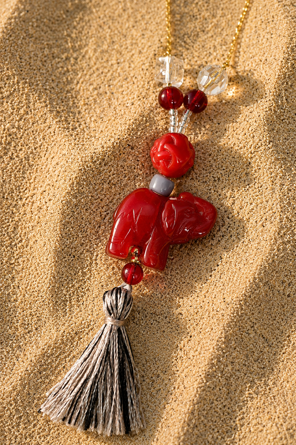COLLANA ELEFANTE ROSSO